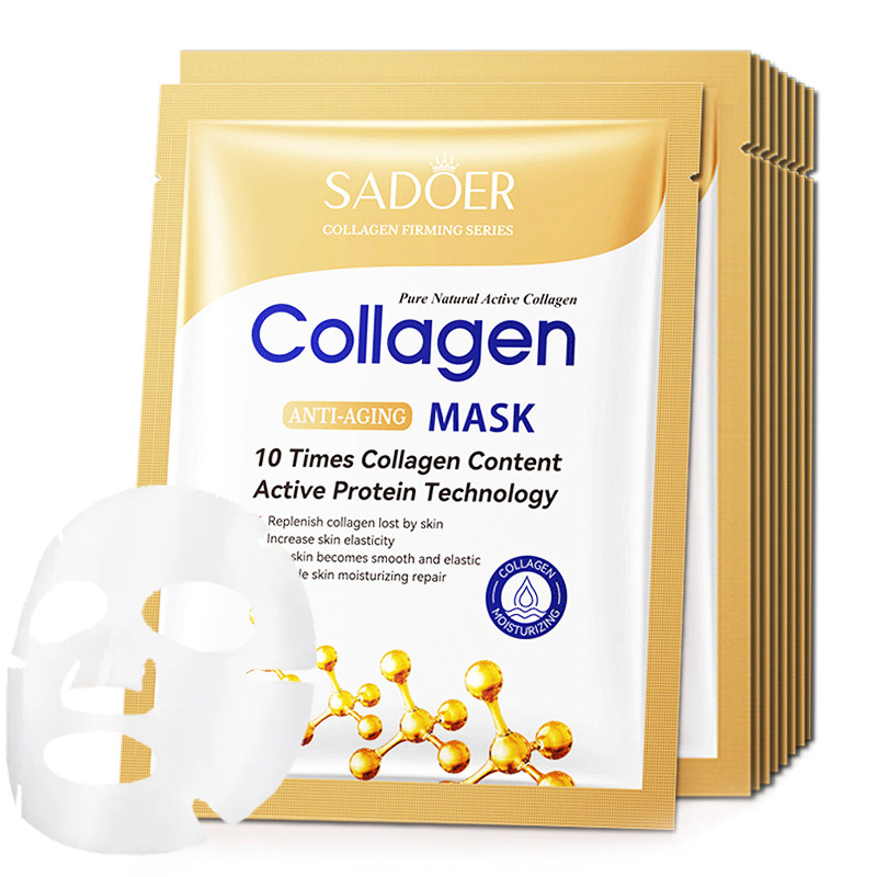 Sheet Mask Collagen - 10pcs Anti-wrinkle Collagen Face Mask Moisturizing