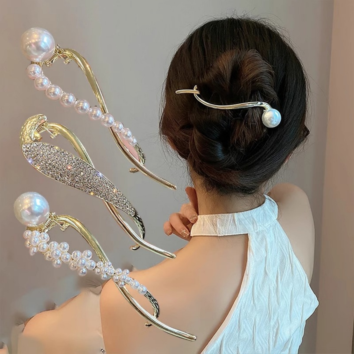 Korean Lifestyle & Kids Boutique Photos - Elegant Glitter Pearl Hair Clip For