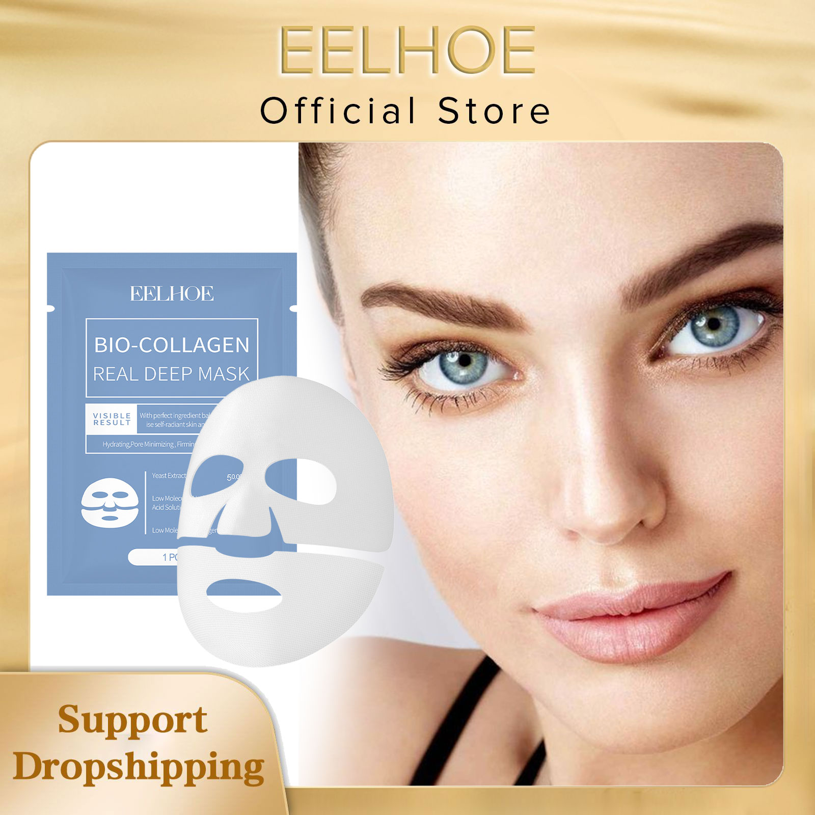 Sheet Mask Collagen - EELHOE Bio Collagen Face Mask Brightening