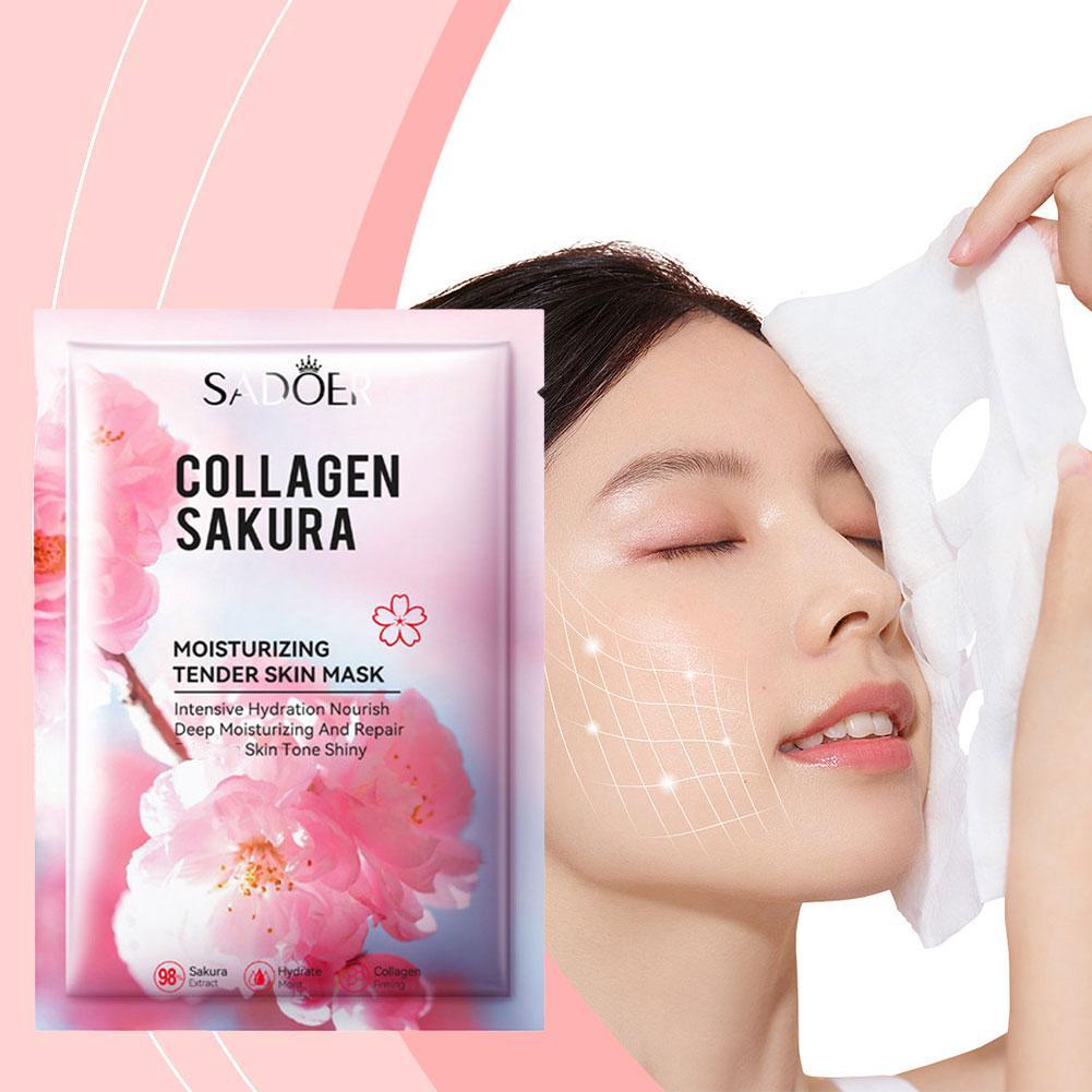 5Pcs Collagen Sakura Face Mask - đánh giá và giá Sheet Mask Collagen