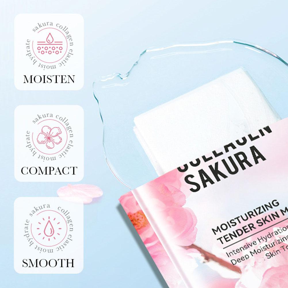 5Pcs Collagen Sakura Face Mask - đánh giá và giá Sheet Mask Collagen