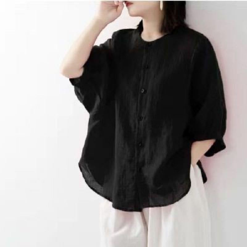 Cotton and linen shirt women's - đánh giá và giá Korean Lifestyle