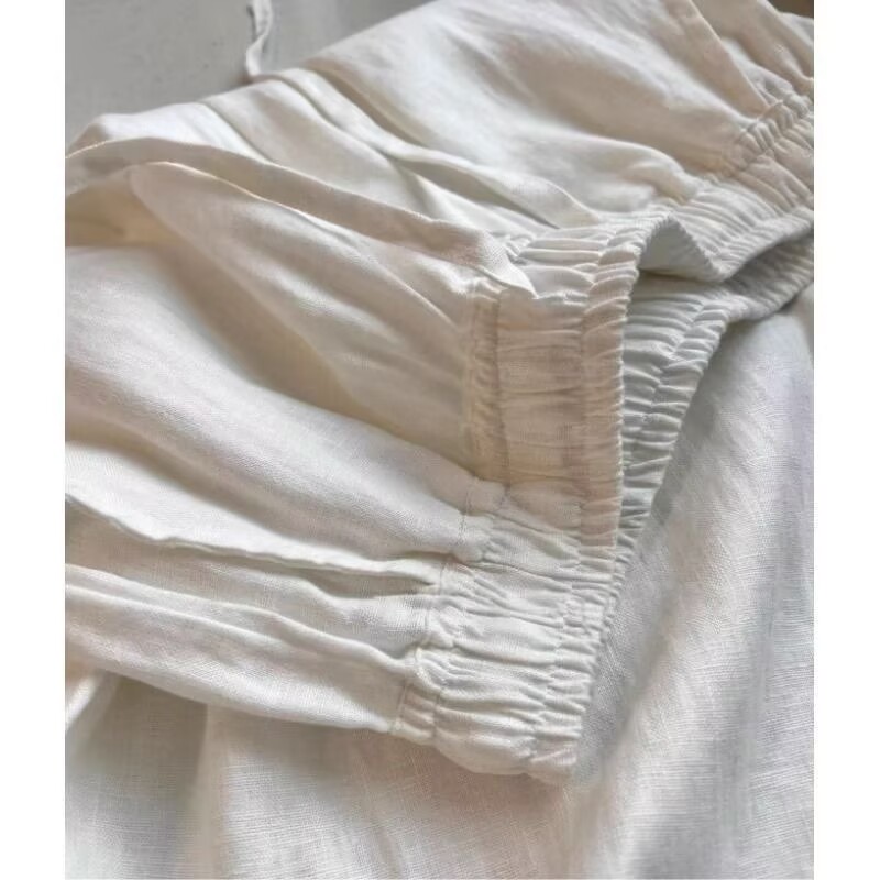 Korean White Cotton Linen Wide - đánh giá và giá Korean Lifestyle